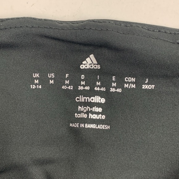 Adidas climalite Black High Rise Leggings Medium Stretch Support HR Long New NWT - Picture 6 of 13